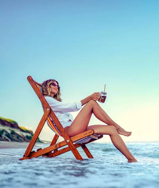 Cabo Beach with drink